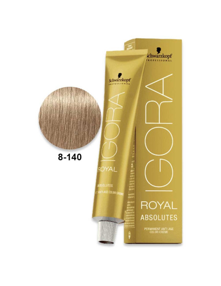 Igora Royal Absolutes 8.140 Loiro Claro Bege Cendré Natural 60ml - Schwarzkopf Igora Royal Absolutes