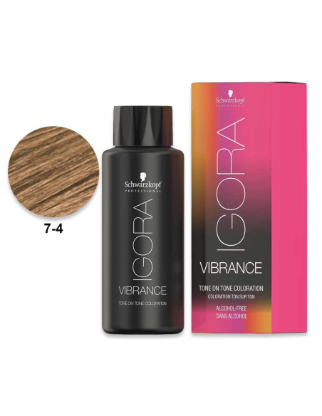 Igora Vibrance 7.4 Loiro Médio Bege 60ml - Schwarzkopf Igora Vibrance