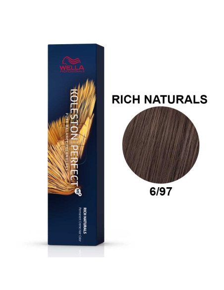 Koleston Perfect ME+ Naturais Ricos 6/97 Louro Escuro Cendré Marron 60ml - Wella Professionals Wella Koleston Perfect