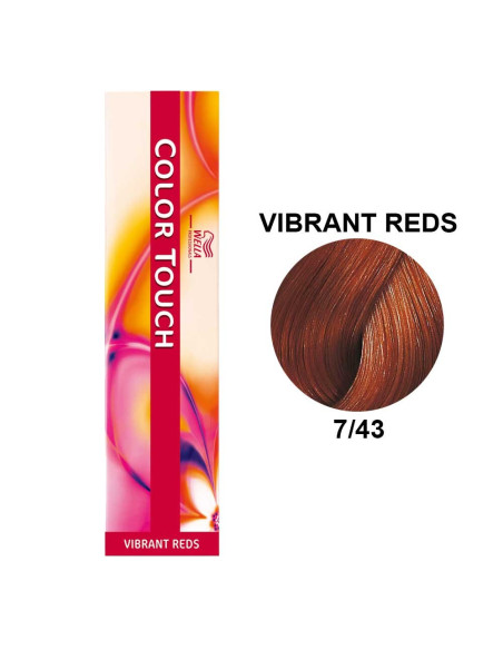 Color Touch Vermelhos Vibrantes 7/43 Louro Médio Cobre Dourado 60ml - Wella Professionals Colour Touch