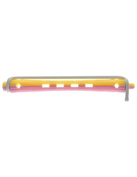 12 Bigoudis Rosa/Amarelo - 8mm / 91mm Rolos | Bigoudis 