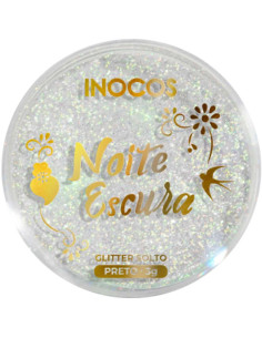 Pó Glitter Solto 2 em 1 Noite Escura INOCOS | INOCOS Nail Art | Inocos