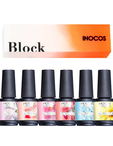 Coleção Verniz Gel + Bloco Laranja - FLORA INOCOS INOCOS Verniz Gel