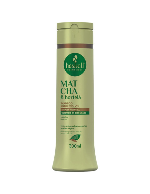 Shampoo Antirresíduos Matcha e Hortelã Haskell 300ml para Cabelos oleosos e com caspa