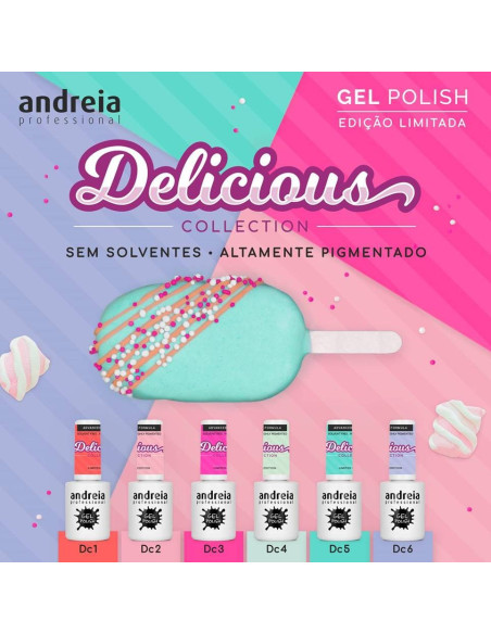 Verniz Gel DC6 - Violeta Candy - Delicious Collection - Andreia Gel Polish Andreia