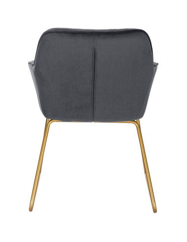 Estofada e ergonómica, com pernas metálicas douradas – ideal para salões, cabeleireiros e estética