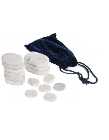 Set de Pedras frías de marmore para terapia. 15 unid. Pedras Quentes