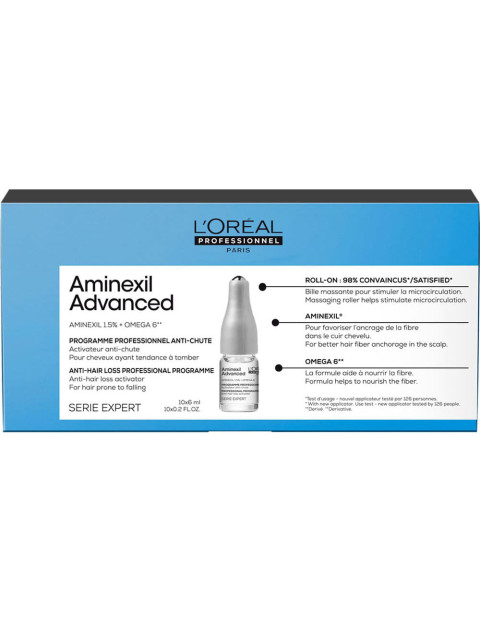 Ampolas Aminexil Advanced 10x6ml L'Oreal Serie Expert | L'Oreal, L'oreal Expert, Cabeleireiro, Tratamento Cabelo, Scalp L'Oreal,