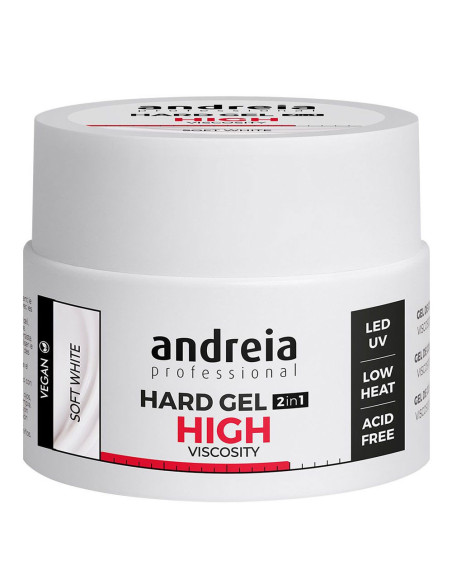 Andreia Hard Gel 2 IN 1 Soft White - Alta Viscosidade 44gr Gel Construção Andreia