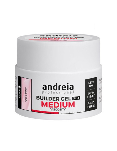 Andreia Builder Gel 3 IN 1 Soft Pink - Média Viscosidade 44gr Gel Construção Andreia