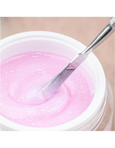 Gel de Construção com Glitter INOCOS Diamonds Rosa Leitoso 50GR INOCOS Gel Construção