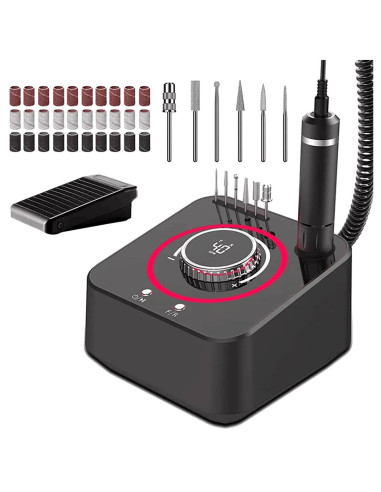 Broca de Unhas Digital Preta 40.000rpm Holográfica – Micromotor Profissional