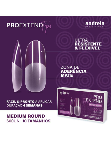 Tips Unhas PRO Extend Medium Round Andreia Tips Unhas