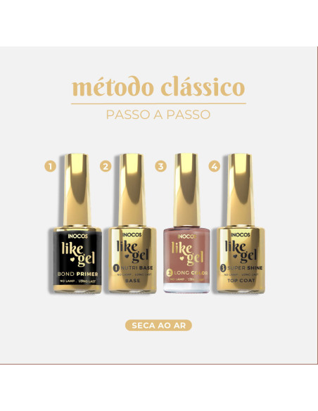 Verniz Like Gel INOCOS 161 Castanho Macadâmia 11ml INOCOS Verniz Like Gel 