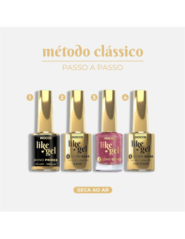 Verniz Like Gel INOCOS 181 Glitter Nude Intenso 11ml INOCOS Verniz Like Gel 