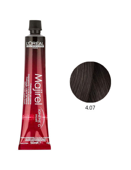 Coloração L'Oréal Profissional Majirel 4.07 Castanho Natural Frio 50ml Majirel L'Oreal