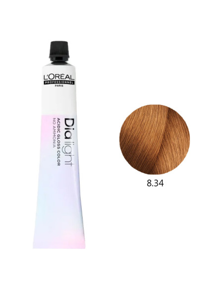 Coloração L'Oréal Profissional DiaLight 8.34 Louro Claro Dourado Acobreado 50ml DiaLight L'Oreal