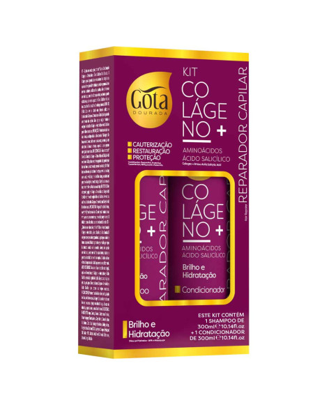 KIT Shampoo & Condicionador Gota Dourada Colágeno 300ml Gota Dourada