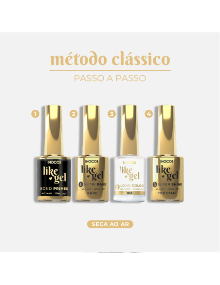 Verniz Like Gel INOCOS 183 Branco Puro 11ml efeito gel s/lâmpada