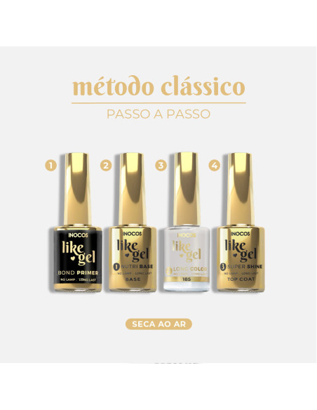 Verniz Like Gel INOCOS 185 Cinza Ágata 11ml efeito gel s/lâmpada