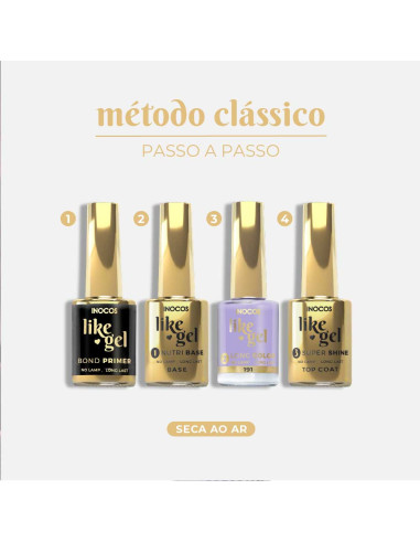 Verniz Like Gel INOCOS 191 Ametista Pastel 11ml efeito gel s/lâmpada