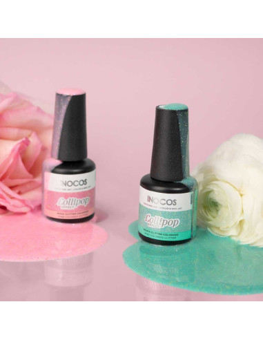 Verniz Gel Inocos Efeito Lollipop LP1 15ml,  Coleção FLORA Rose Garden