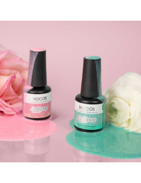 Verniz Gel Inocos Efeito Lollipop LP2 15ml,  Coleção FLORA Rose Garden