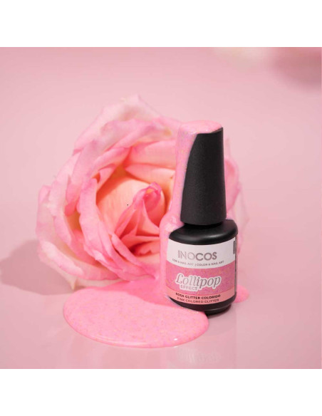 Verniz Gel Inocos Efeito Lollipop LP2 15ml,  Coleção FLORA Rose Garden