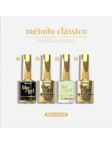 Verniz Like Gel INOCOS 194 Lima Pastel 11ml efeito gel s/lâmpada
