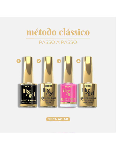 Verniz Like Gel INOCOS 199 Rosa Cocktail 11ml efeito gel s/lâmpada