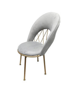 Cadeira Nórdic Veludo com pés dourados, design ergonomico 2