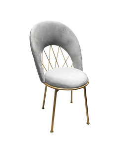 Cadeira Nórdic Veludo com pés dourados, design ergonomico