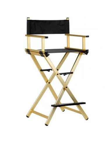 Cadeira de Maquilhagem Profissional Gold com suporte de cabeça