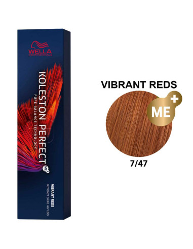 Koleston Perfect Vermelhos Vibrantes 7/47 Louro Médio Cobre Marron 60ml - Wella Professionals