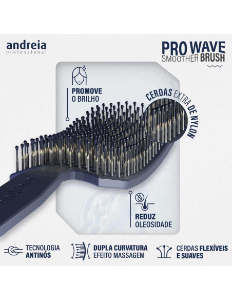 Escova de Cabelo Andreia Pro Wave Smoother Brush, ecológica