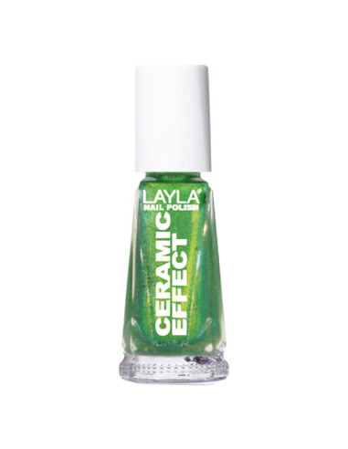 Verniz Layla Ceramic Effect 61 10ml Verde Cintilante