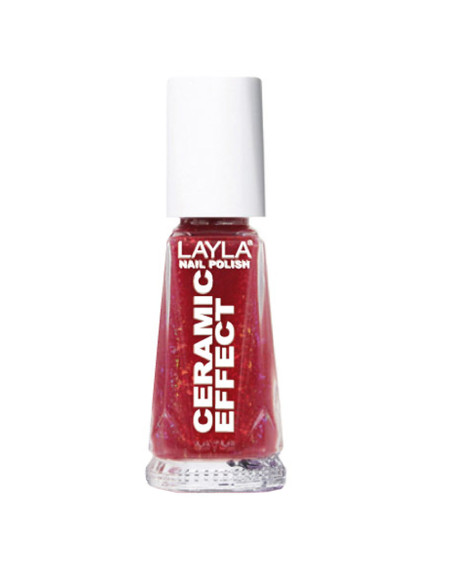 Verniz Layla Ceramic Effect 53 10ml Vermelho Diamantado