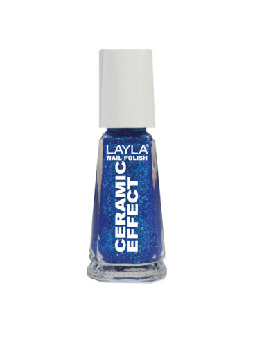 Verniz Layla Ceramic Effect 80 10ml Azul Cintilante