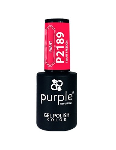 Verniz Em Gel Purple P2186 I Want Freedom 10ml Rosa Forte