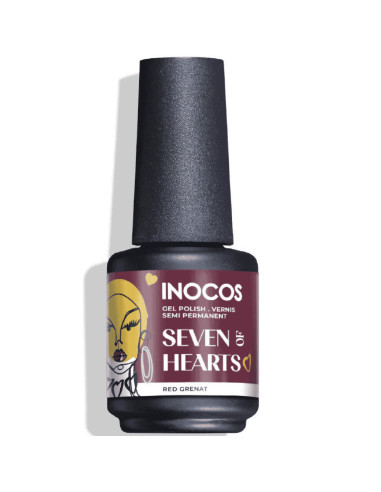 Verniz Gel Inocos Bisca de Copas 15ml Vermelho Grená