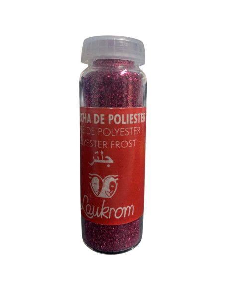 Glitter De Poliéster Laukrom 8g Cor Fucsia