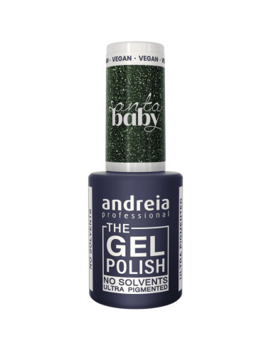 Verniz Gel Andreia Professional The Gel Polish Santa Baby SB3 Verde Escuro Com Brilhos