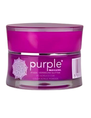 Pó Acrílico Purple P1434 3.5g Vermelho Glitter