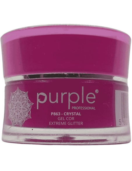 Color Gel Purple Crystal Extreme Glitter P863 5gr Azul Céu Cintilante