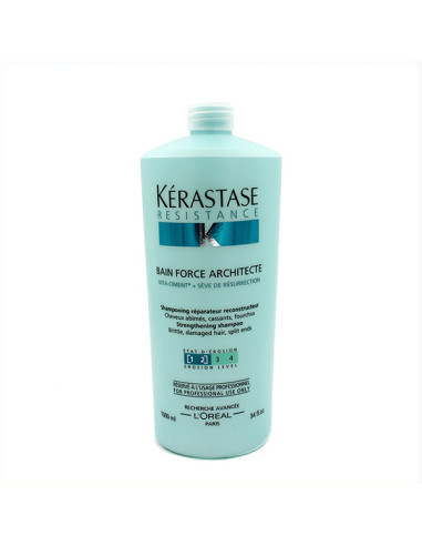 Shampoo Kerastase Resistance Bain Force Architecte para Cabelo Danificado 1000 ml.