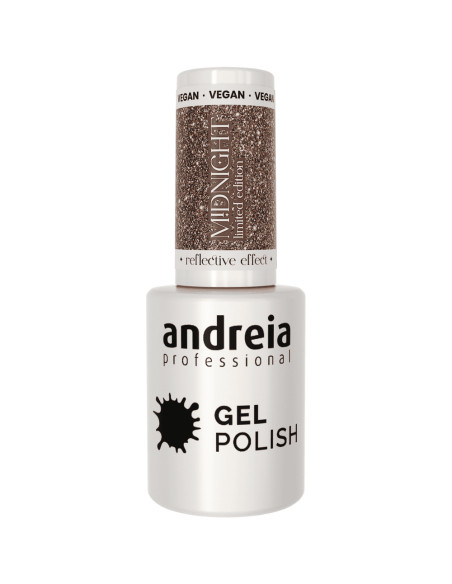 Verniz Gel Andreia Professional Midnight MD2 Glitter Ouro Rosa 3D