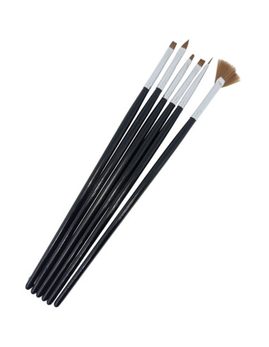 Kit 6 Pincéis Nail Art Brush