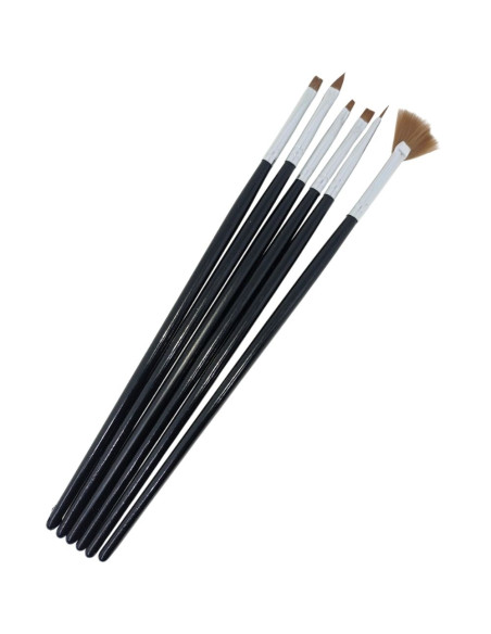 Kit 6 Pincéis Nail Art Brush