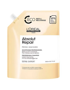 L'Oréal Professionnel Série Expert Absolut Repair Shampoo 1500ml Refill – Reestruturação e Hidratação para Cabelos Danificados