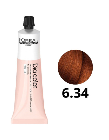 Coloração Demi Permanente Dia Color L'Oréal 6.34 Sem Amoníaco